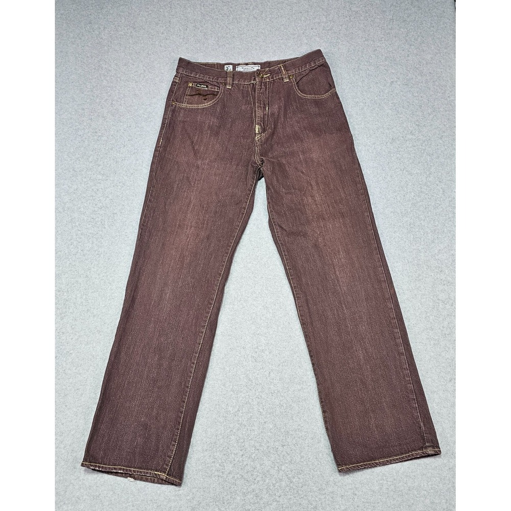 LRG Lifted Research Group Mens Jeans 34x32 Blue Denim‎ Grass Roots Straight Fit